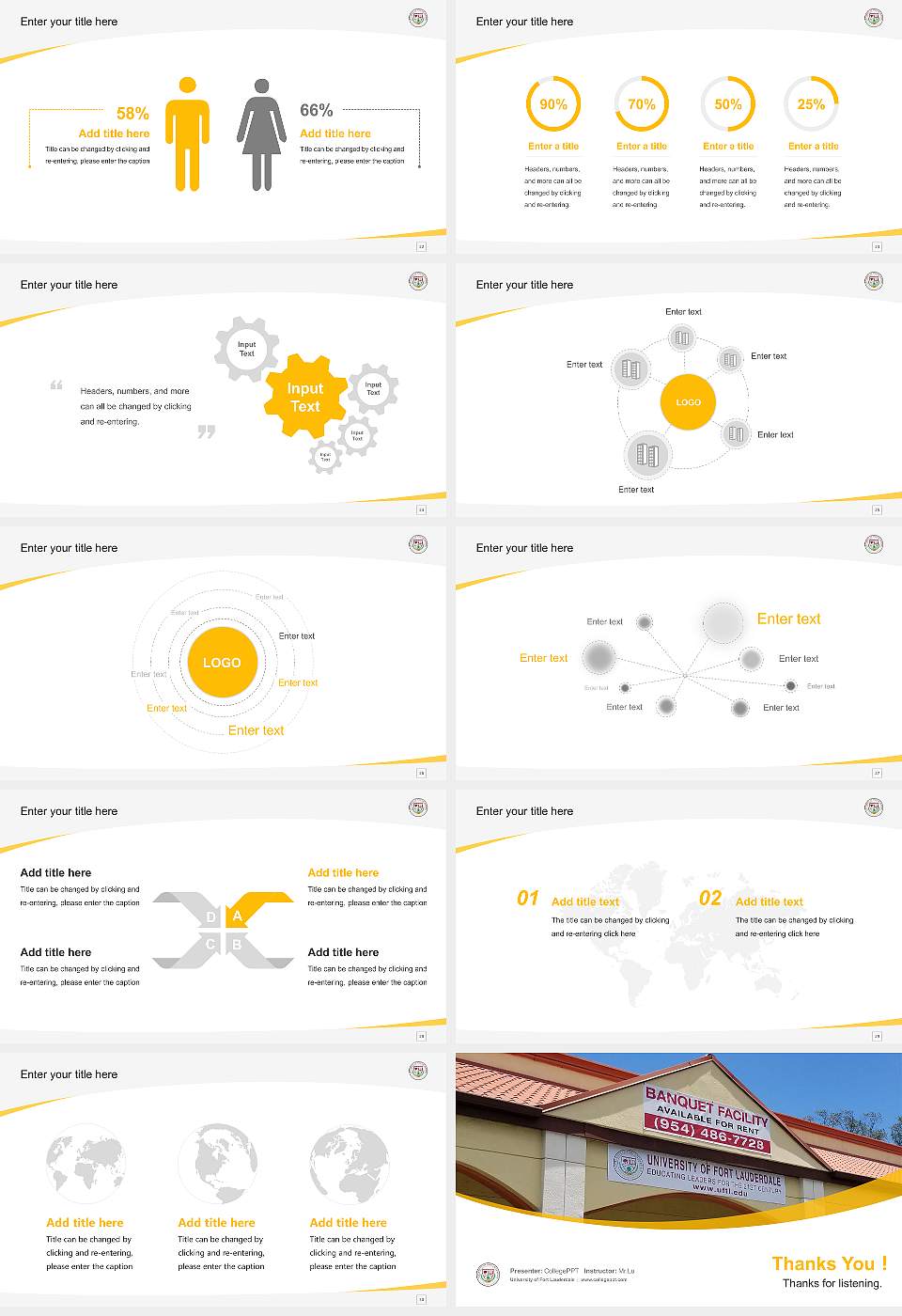 University of Fort Lauderdale Course/Courseware Creation PPT Template16:9 ratio PPT effect preview image4