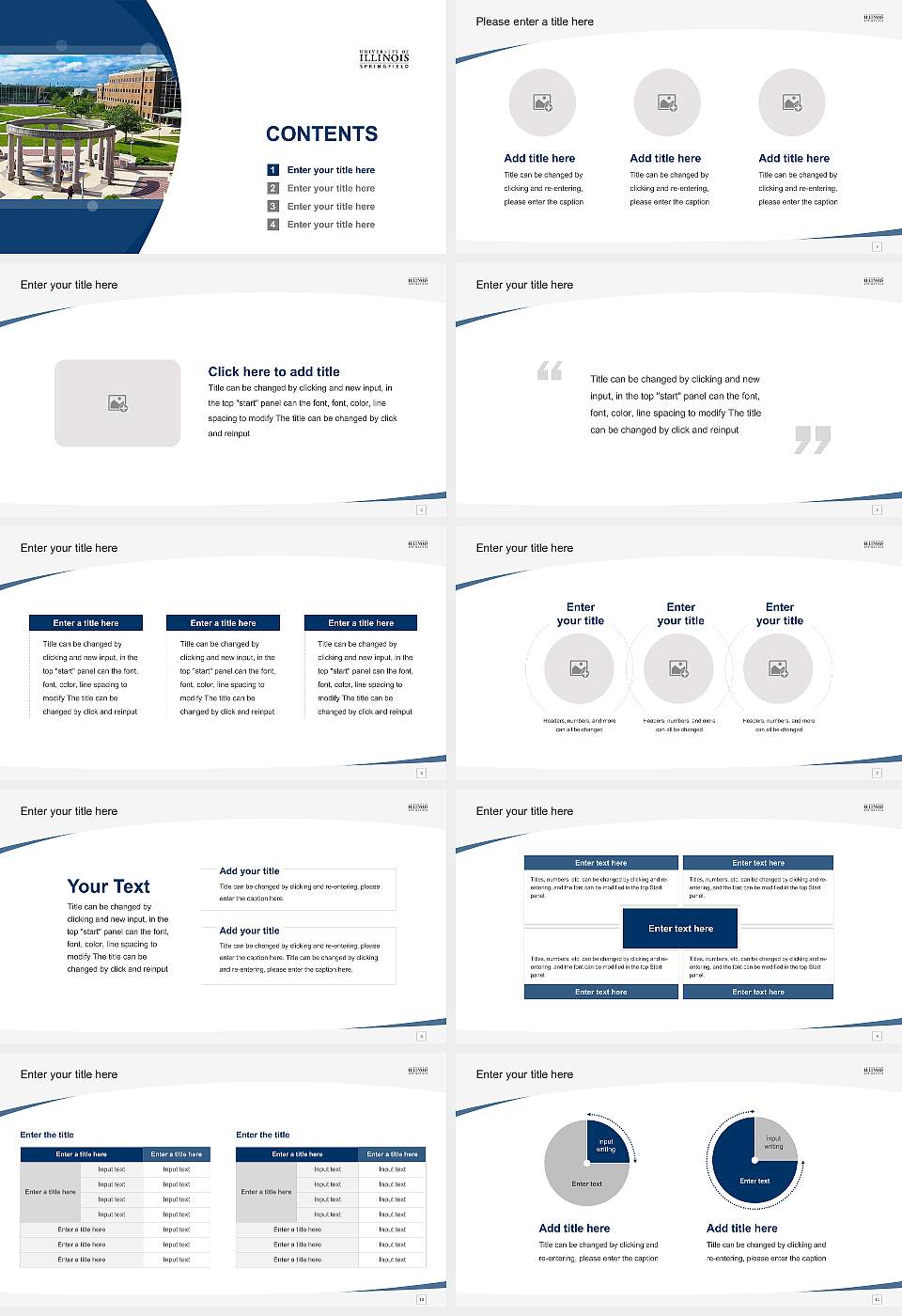 University of Illinois Springfield Course/Courseware Creation PPT Template16:9 ratio PPT effect preview image2