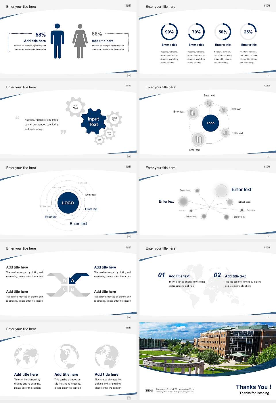 University of Illinois Springfield Course/Courseware Creation PPT Template16:9 ratio PPT effect preview image4