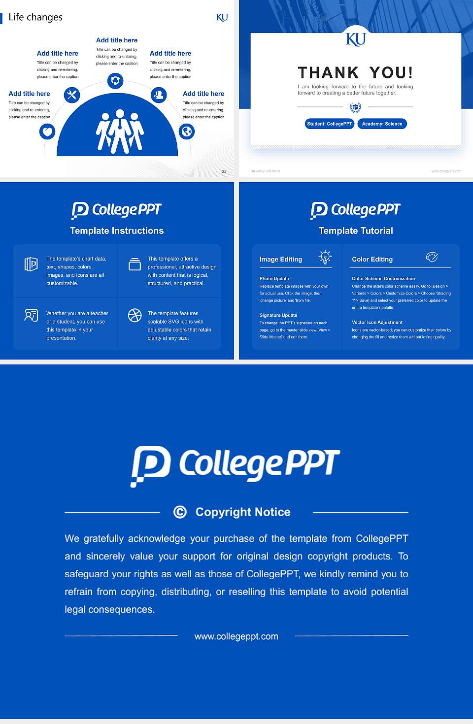 University of Kansas National Scholarship Defense PPT Template4:3 ratio PPT effect preview image4