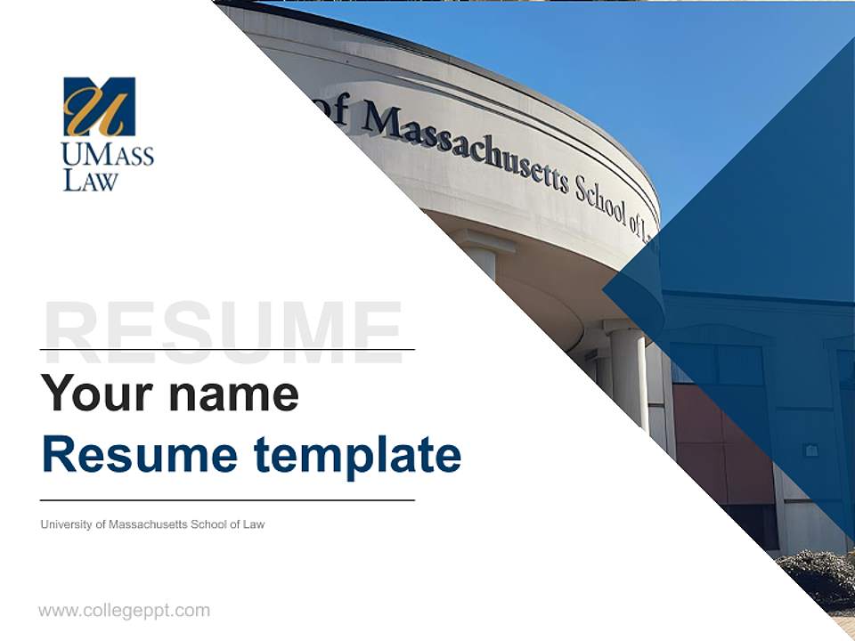 University of Massachusetts School of Law Resume PPT Template4:3 ratio PPT effect preview image5