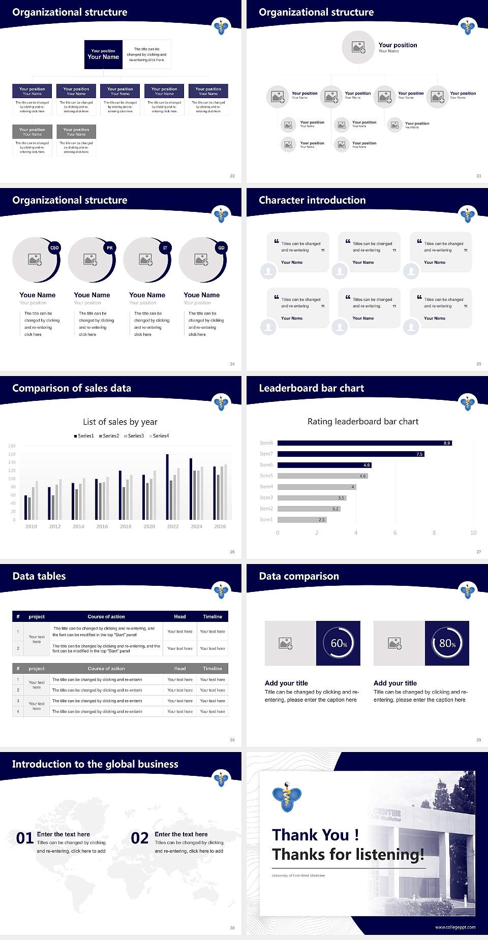 University of East-West Medicine Academic Presentation/Research Findings Report PPT Template4:3 ratio PPT effect preview image4
