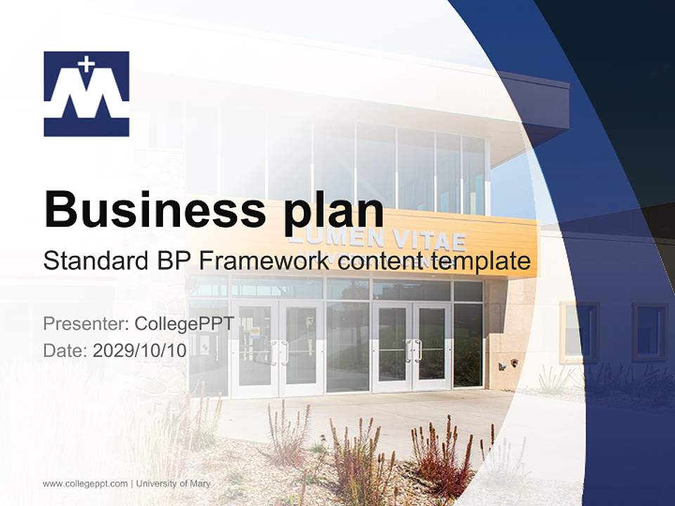 University of Mary Competition/Entrepreneurship Contest PPT Template4:3 ratio PPT effect preview image9