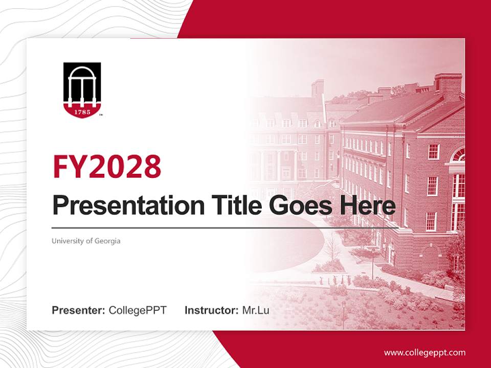University of Georgia Academic Presentation/Research Findings Report PPT Template4:3 ratio PPT effect preview image5