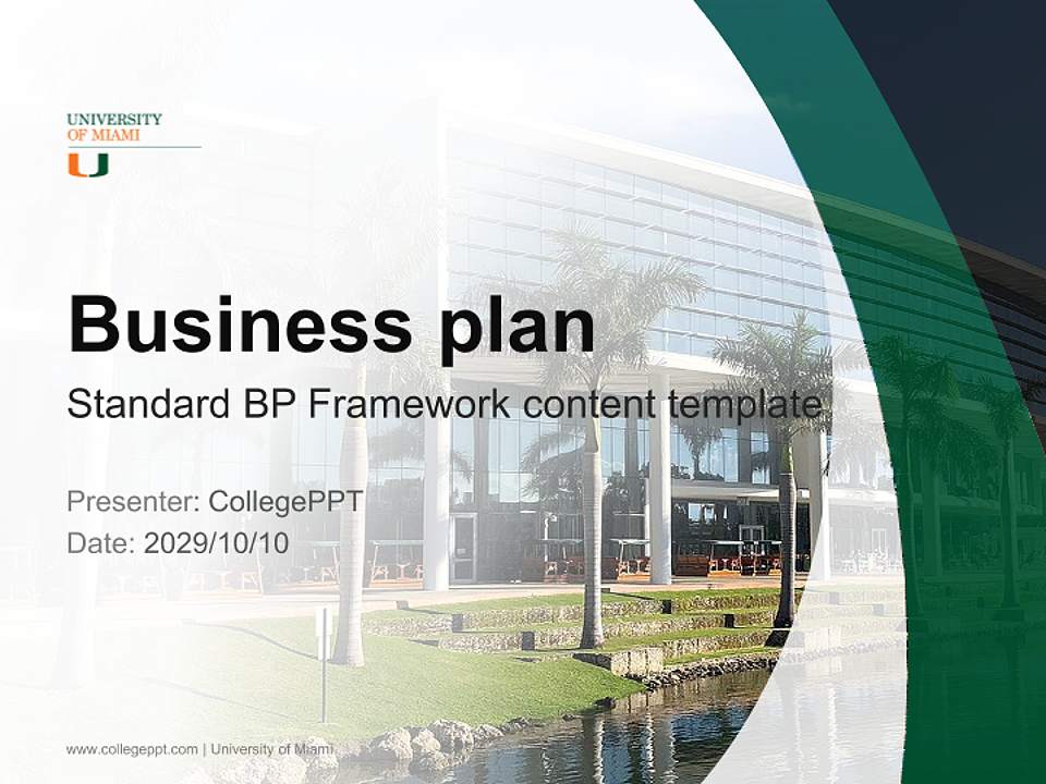 University of Miami Competition/Entrepreneurship Contest PPT Template4:3 ratio PPT effect preview image9