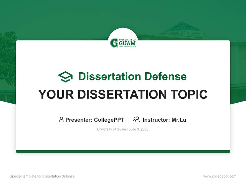 University of Guam Graduation Thesis Defense PPT Template4:3 ratio PPT effect preview image7