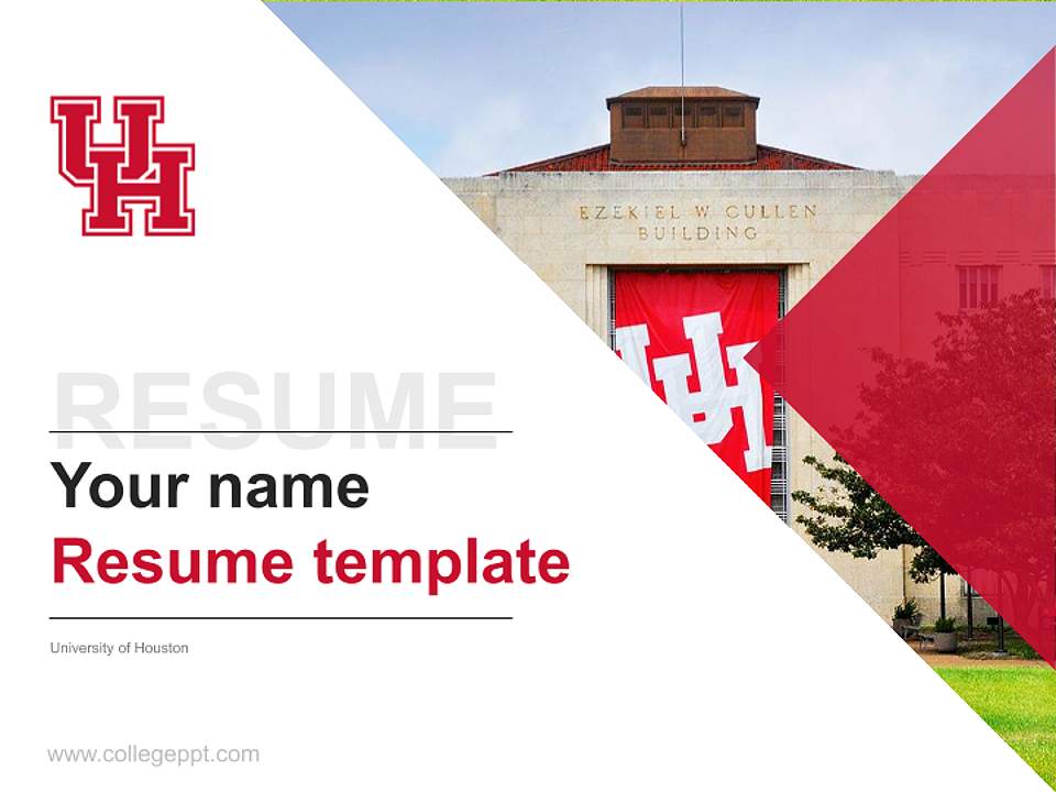 University of Houston Resume PPT Template4:3 ratio PPT effect preview image5