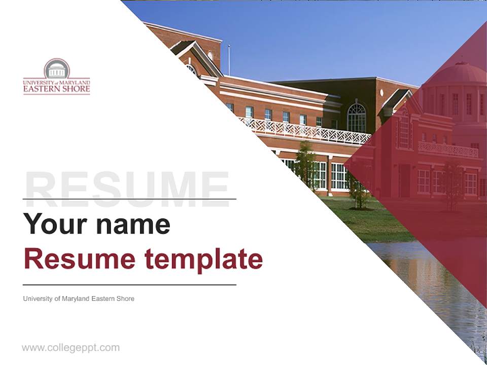 University of Maryland Eastern Shore Resume PPT Template4:3 ratio PPT effect preview image5