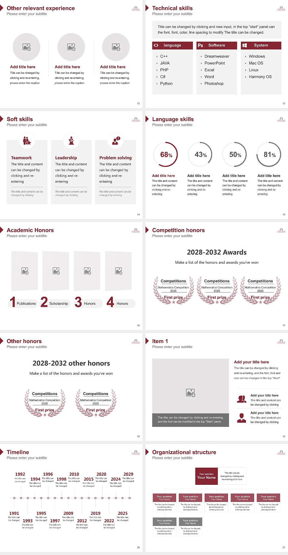 University of Maryland Eastern Shore Resume PPT Template4:3 ratio PPT effect preview image3