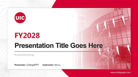 University of Illinois Chicago Academic Presentation/Research Findings Report PPT Template