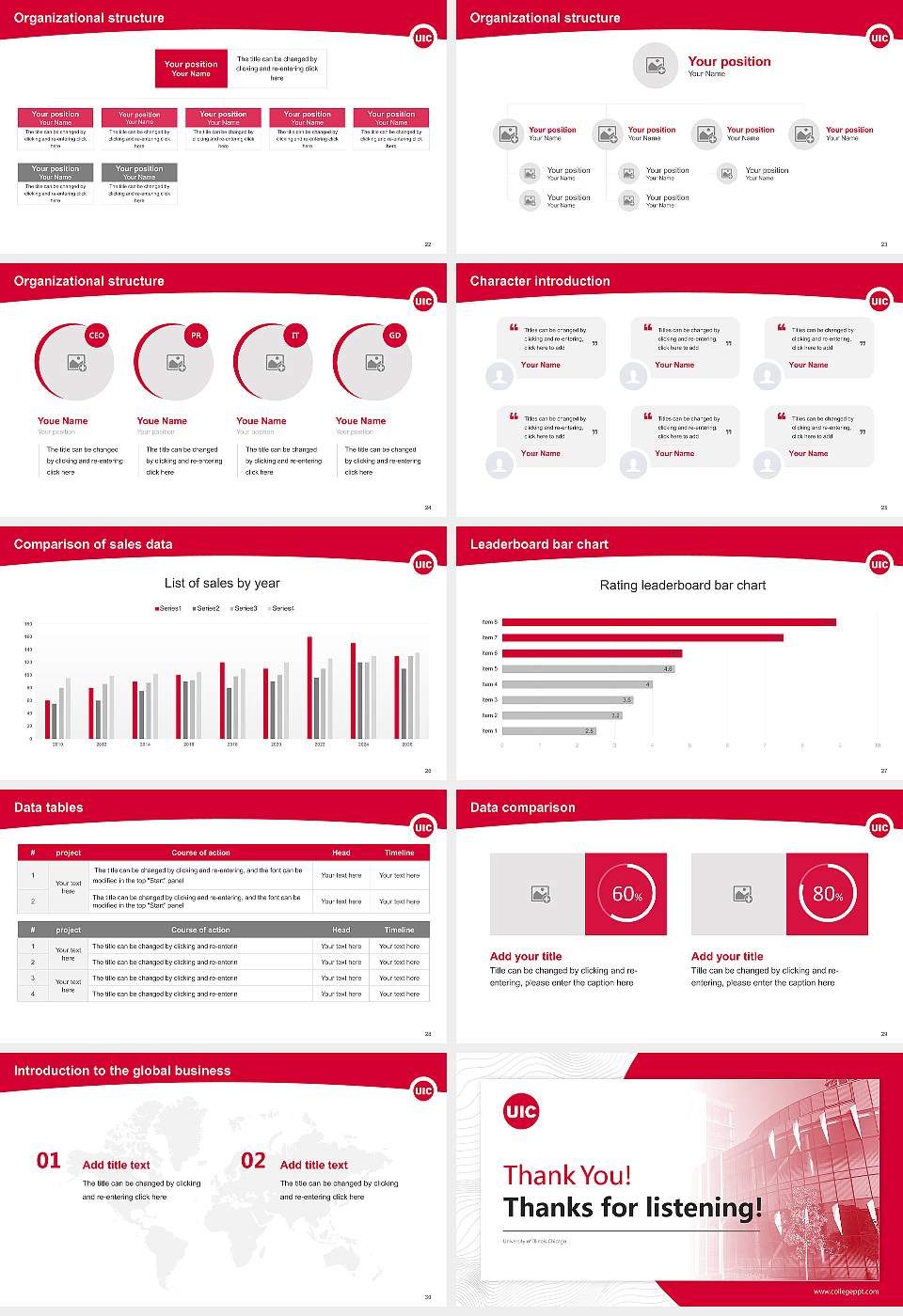University of Illinois Chicago Academic Presentation/Research Findings Report PPT Template16:9 ratio PPT effect preview image4