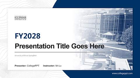 University of Illinois Springfield Academic Presentation/Research Findings Report PPT Template