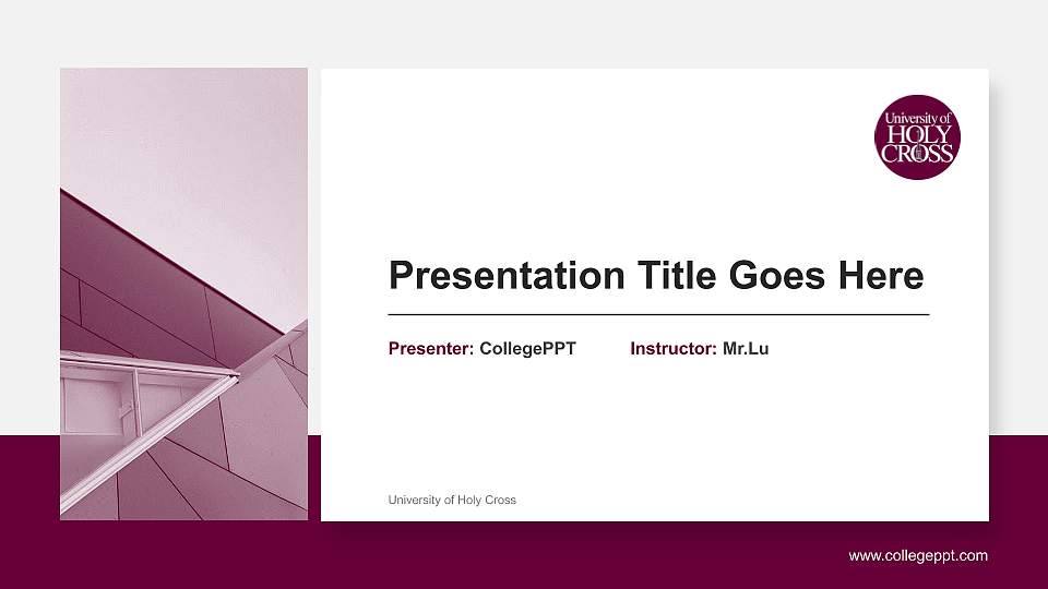 University of Holy Cross General Purpose PPT Template16:9 ratio PPT effect preview image