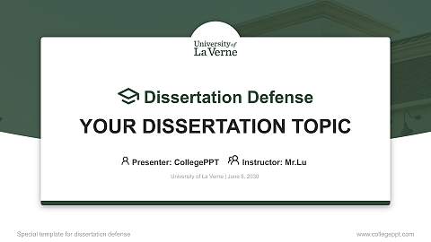 University of La Verne Graduation Thesis Defense PPT Template