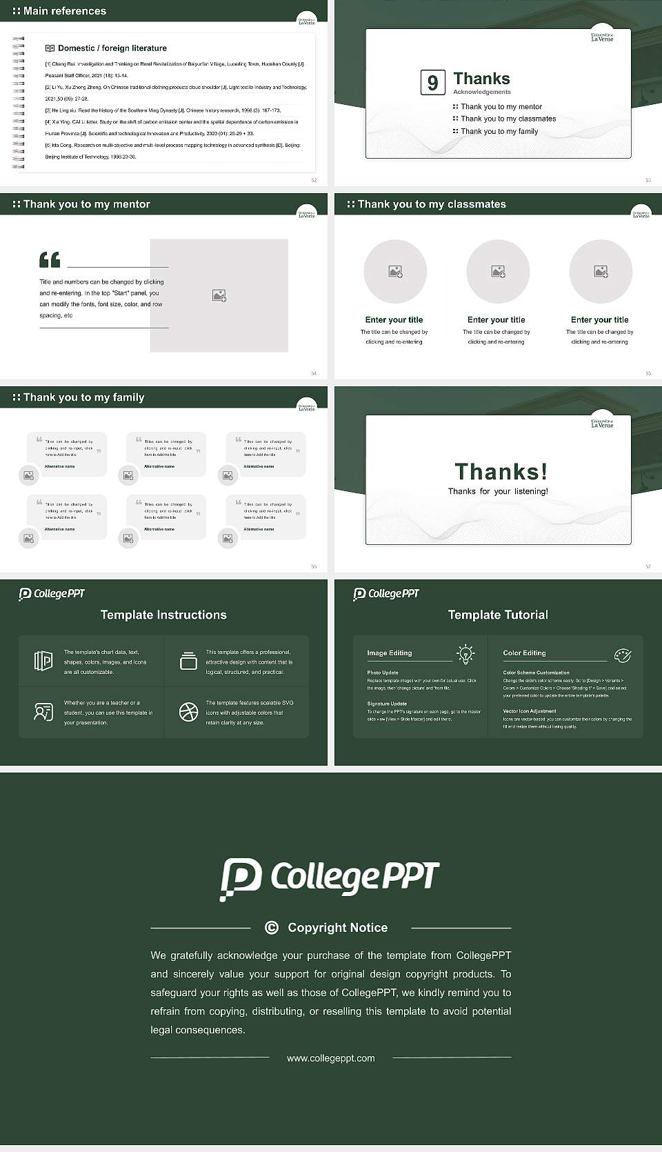 University of La Verne Graduation Thesis Defense PPT Template16:9 ratio PPT effect preview image7