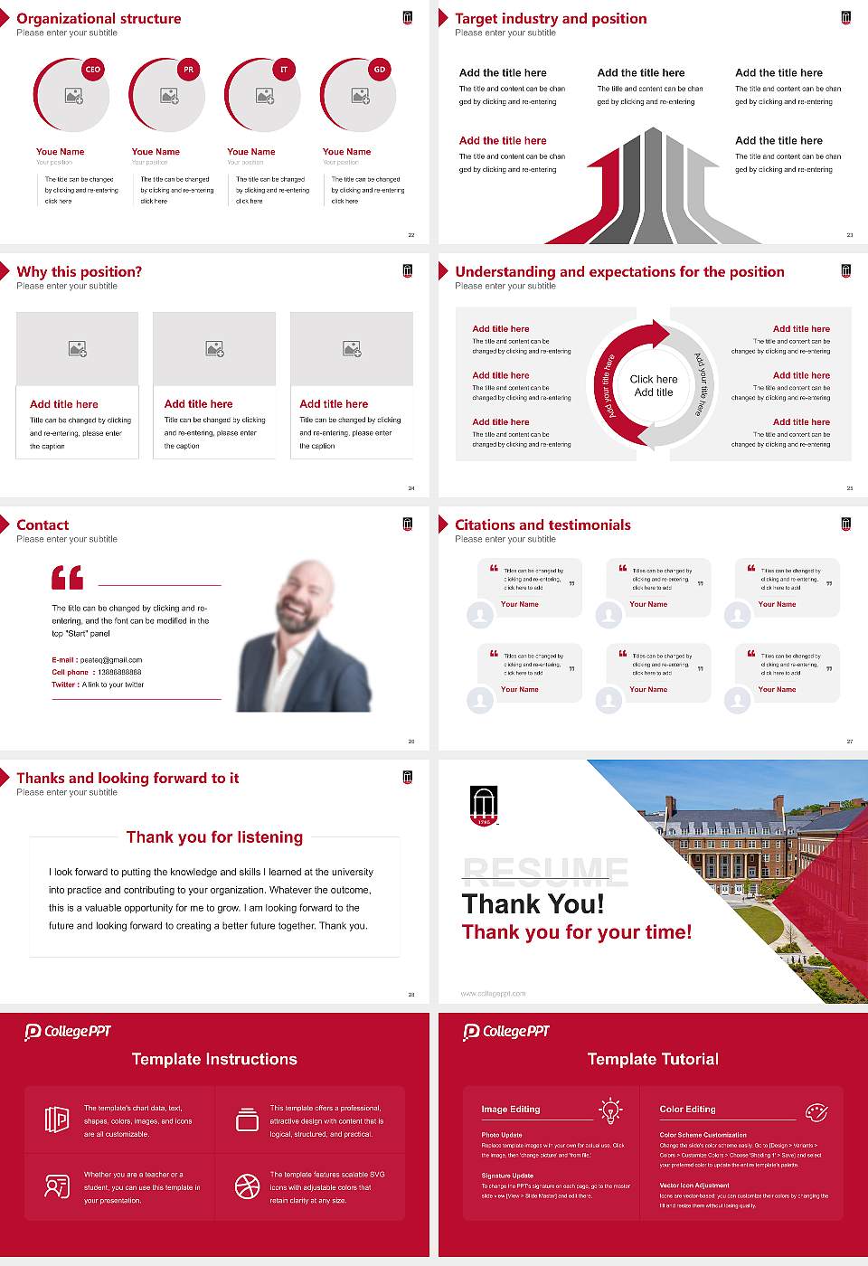 University of Georgia Resume PPT Template16:9 ratio PPT effect preview image4