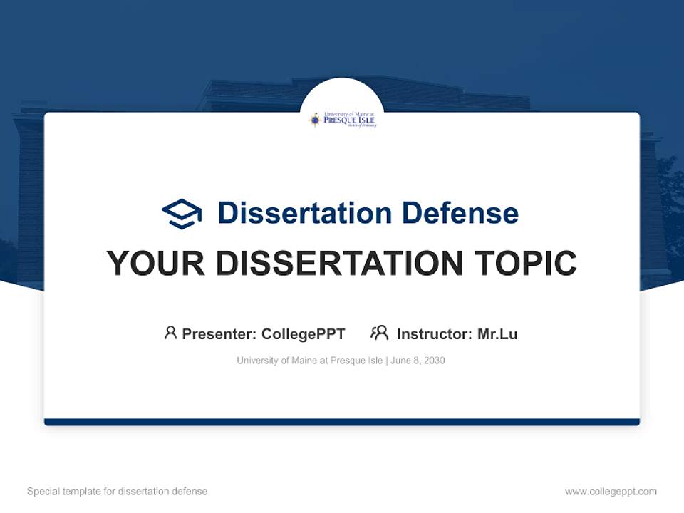 University of Maine at Presque Isle Graduation Thesis Defense PPT Template4:3 ratio PPT effect preview image7