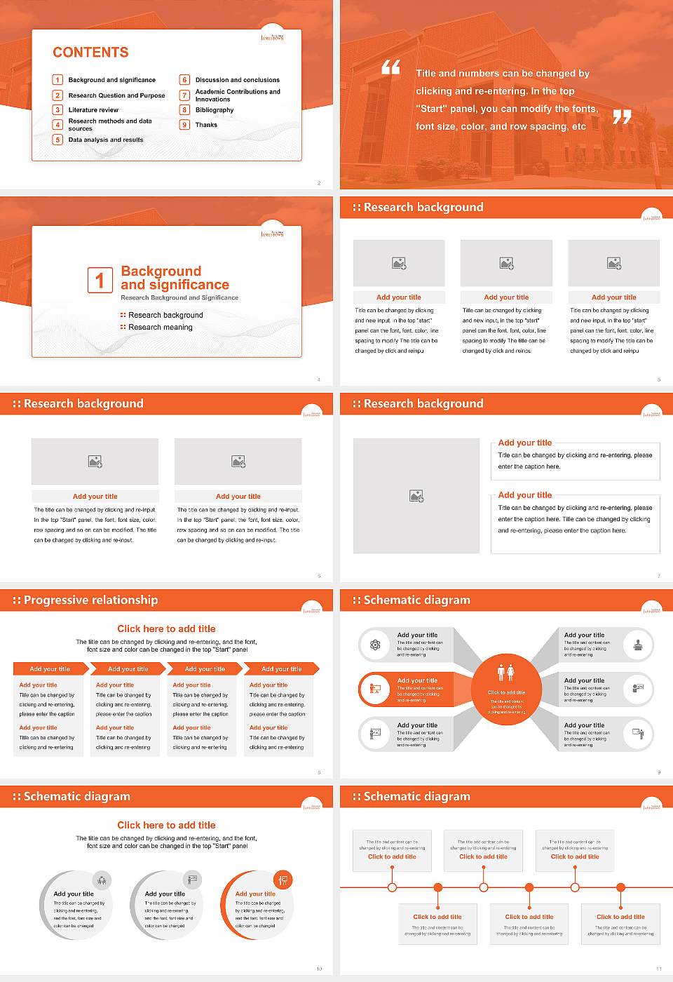 University of Jamestown Graduation Thesis Defense PPT Template16:9 ratio PPT effect preview image2
