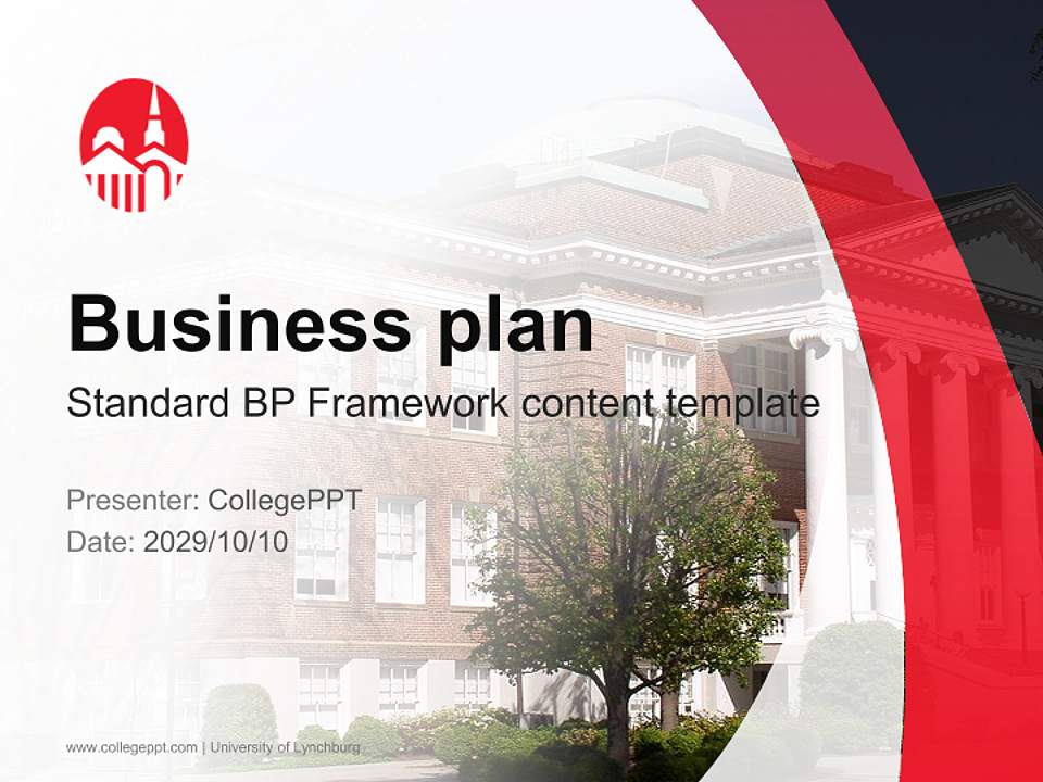 University of Lynchburg Competition/Entrepreneurship Contest PPT Template4:3 ratio PPT effect preview image9