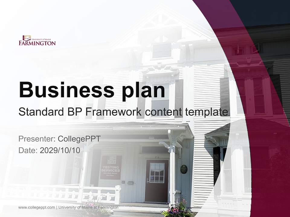 University of Maine at Farmington Competition/Entrepreneurship Contest PPT Template4:3 ratio PPT effect preview image9