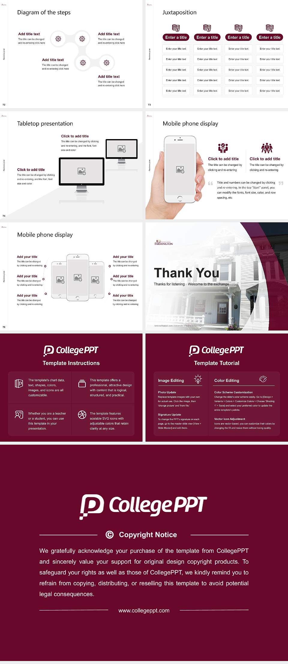 University of Maine at Farmington Competition/Entrepreneurship Contest PPT Template4:3 ratio PPT effect preview image9
