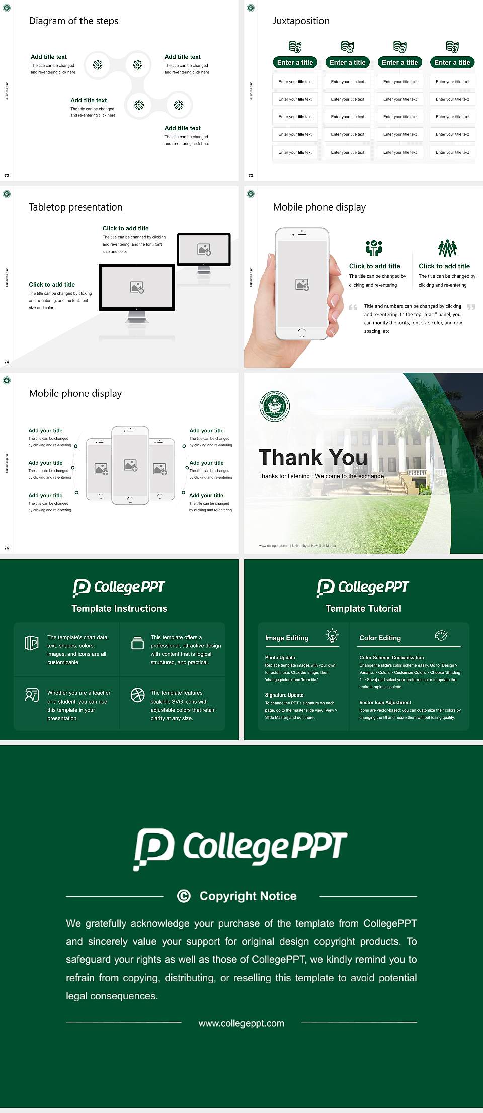 University of Hawaii at Manoa Competition/Entrepreneurship Contest PPT Template4:3 ratio PPT effect preview image9