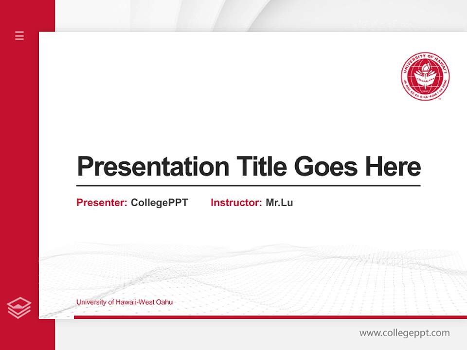 University of Hawaii-West Oahu Thesis Proposal/Graduation Defense PPT Template4:3 ratio PPT effect preview image5