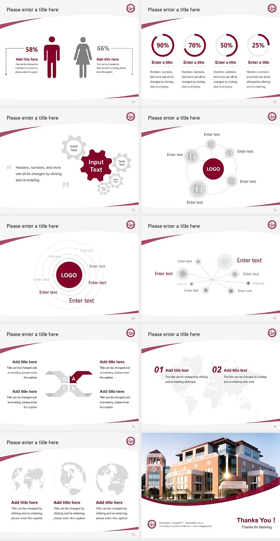 University of Louisiana at Monroe Course/Courseware Creation PPT Template4:3 ratio PPT effect preview image4