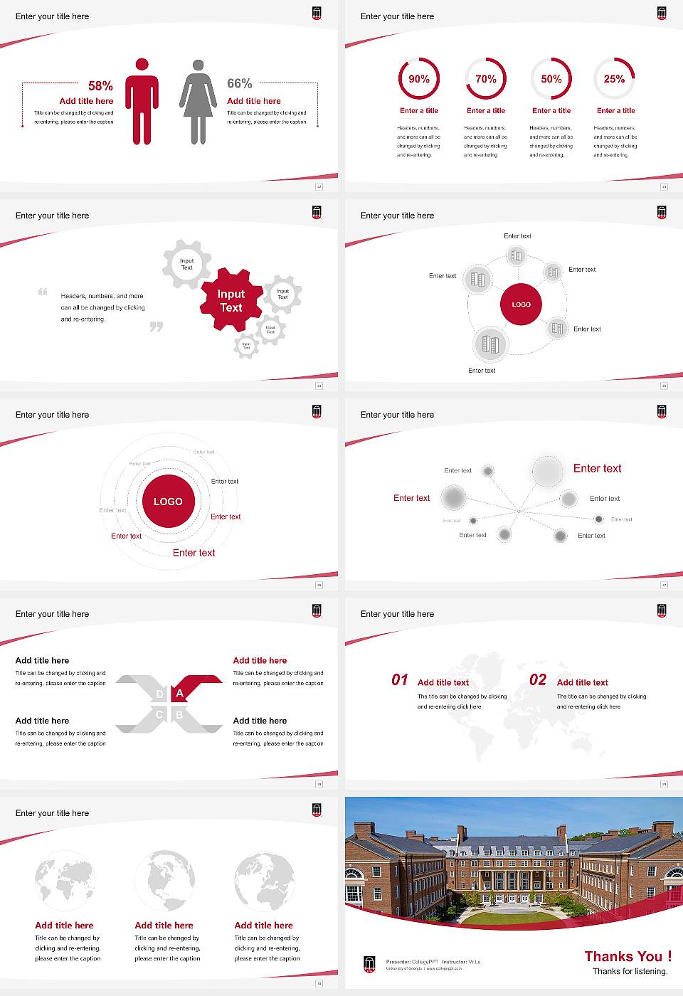 University of Georgia Course/Courseware Creation PPT Template16:9 ratio PPT effect preview image4