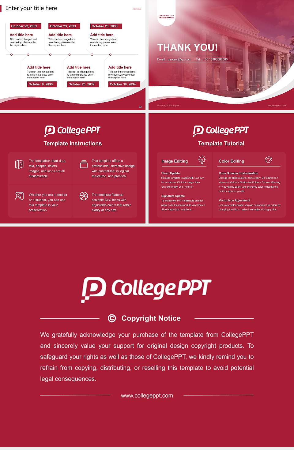 University of Indianapolis Lecture Sharing and Networking Event PPT Template4:3 ratio PPT effect preview image4