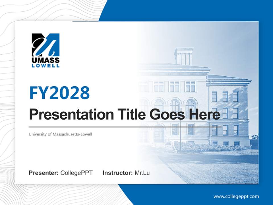 University of Massachusetts-Lowell Academic Presentation/Research Findings Report PPT Template4:3 ratio PPT effect preview image5