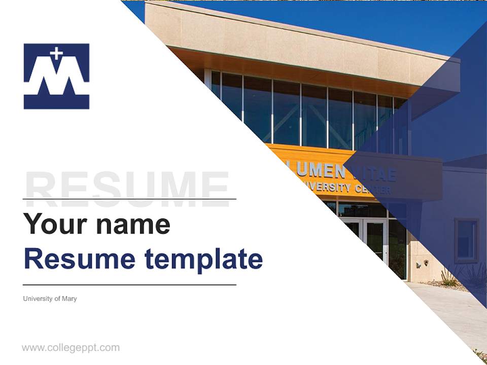 University of Mary Resume PPT Template4:3 ratio PPT effect preview image5