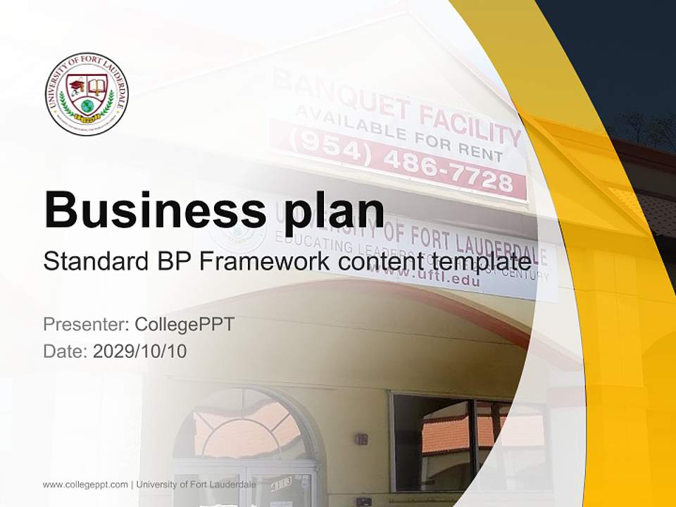 University of Fort Lauderdale Competition/Entrepreneurship Contest PPT Template4:3 ratio PPT effect preview image9