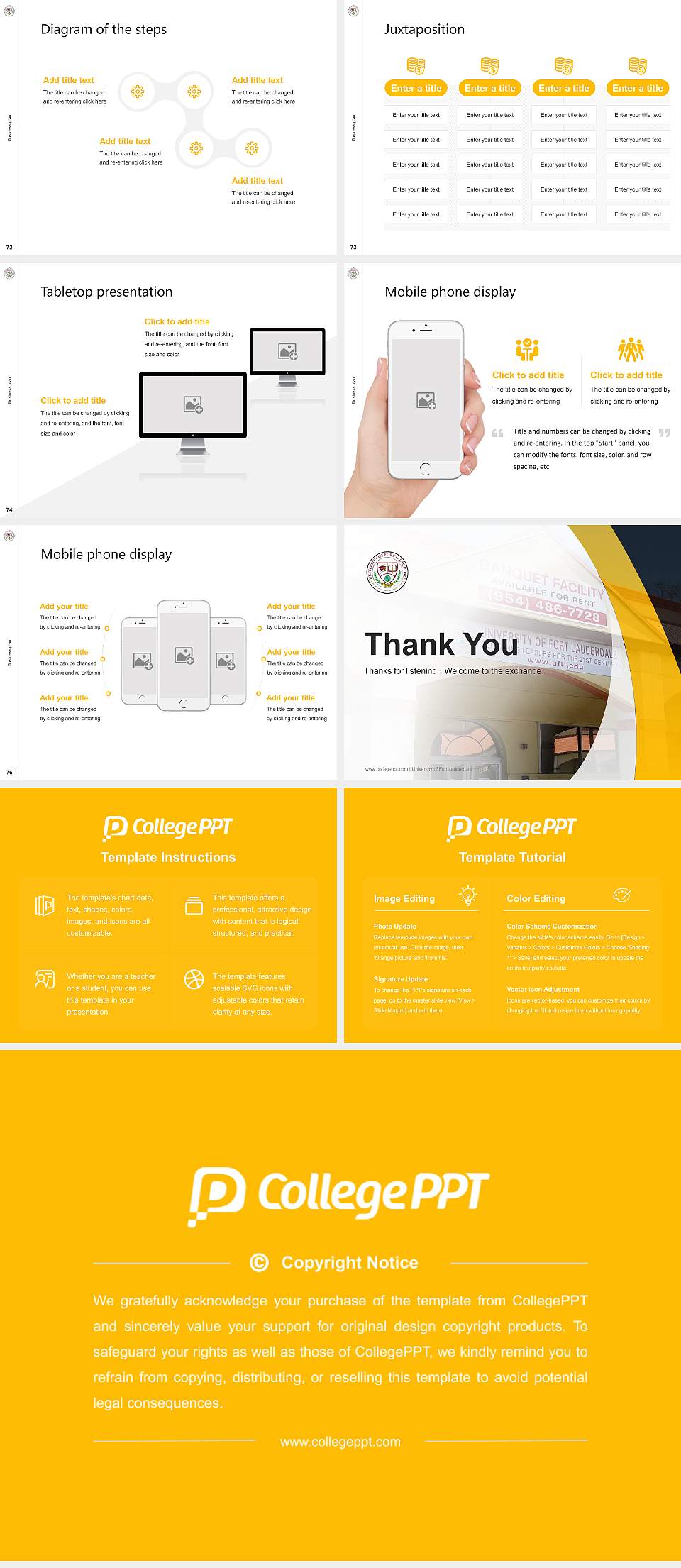 University of Fort Lauderdale Competition/Entrepreneurship Contest PPT Template4:3 ratio PPT effect preview image9