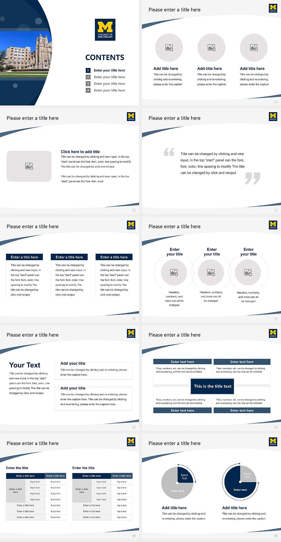 University of Michigan-Ann Arbor Course/Courseware Creation PPT Template4:3 ratio PPT effect preview image2