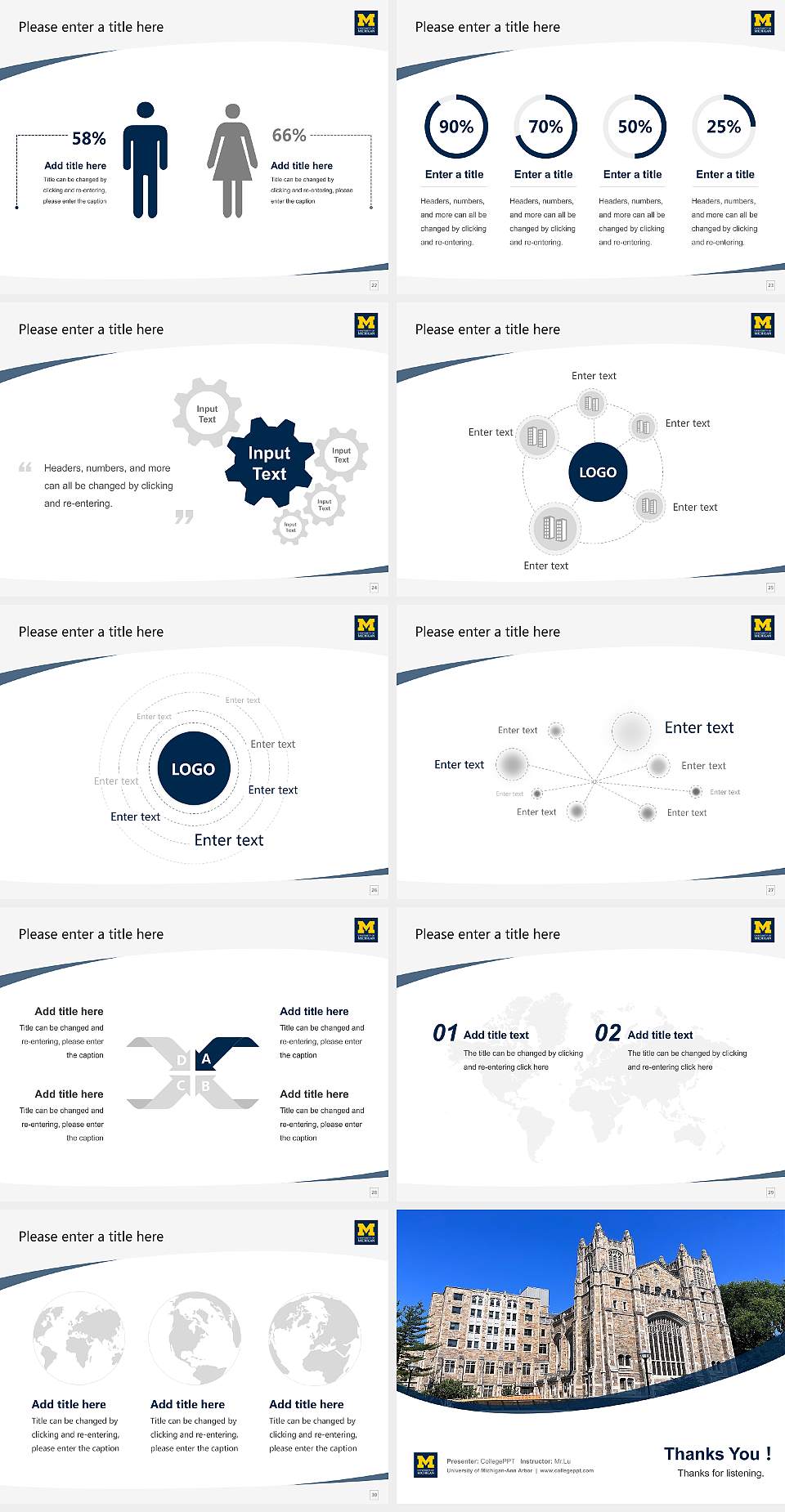 University of Michigan-Ann Arbor Course/Courseware Creation PPT Template4:3 ratio PPT effect preview image4