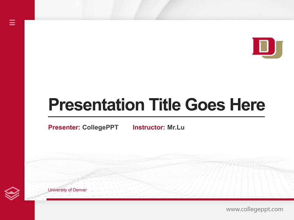 University of Denver Thesis Proposal/Graduation Defense PPT Template4:3 ratio PPT effect preview image5