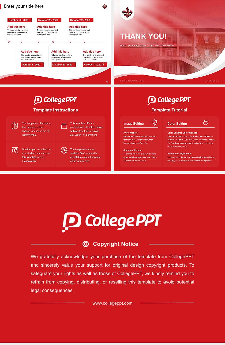 University of Louisiana at Lafayette Lecture Sharing and Networking Event PPT Template4:3 ratio PPT effect preview image4