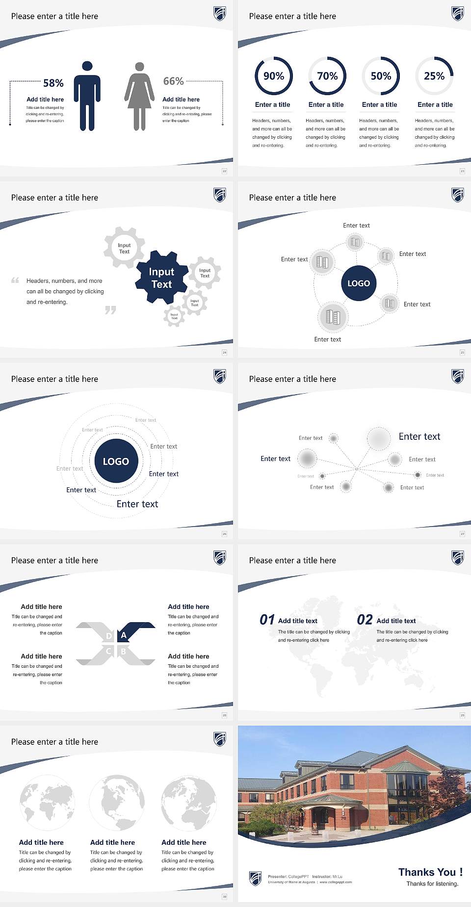 University of Maine at Augusta Course/Courseware Creation PPT Template4:3 ratio PPT effect preview image4