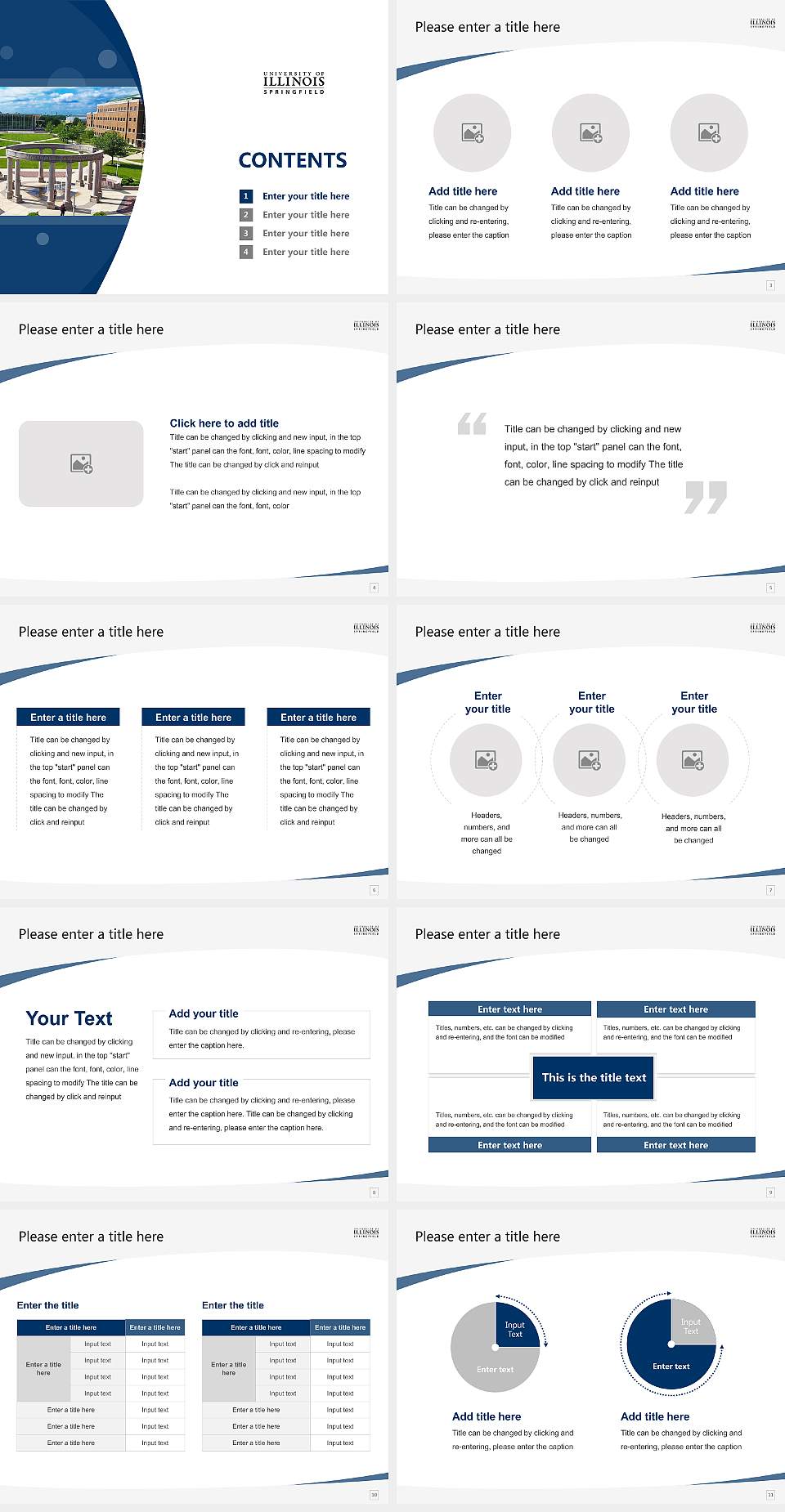 University of Illinois Springfield Course/Courseware Creation PPT Template4:3 ratio PPT effect preview image2