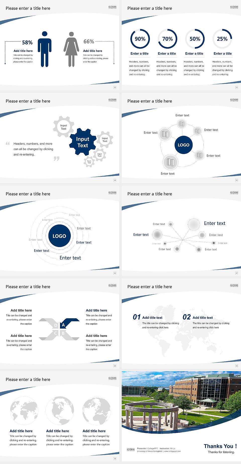University of Illinois Springfield Course/Courseware Creation PPT Template4:3 ratio PPT effect preview image4