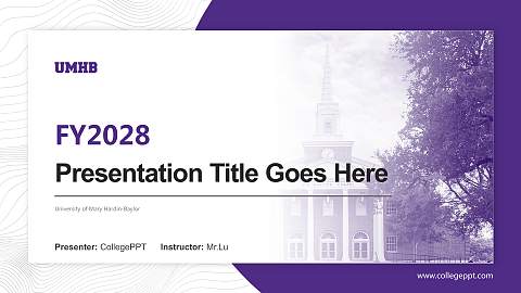 University of Mary Hardin-Baylor Academic Presentation/Research Findings Report PPT Template
