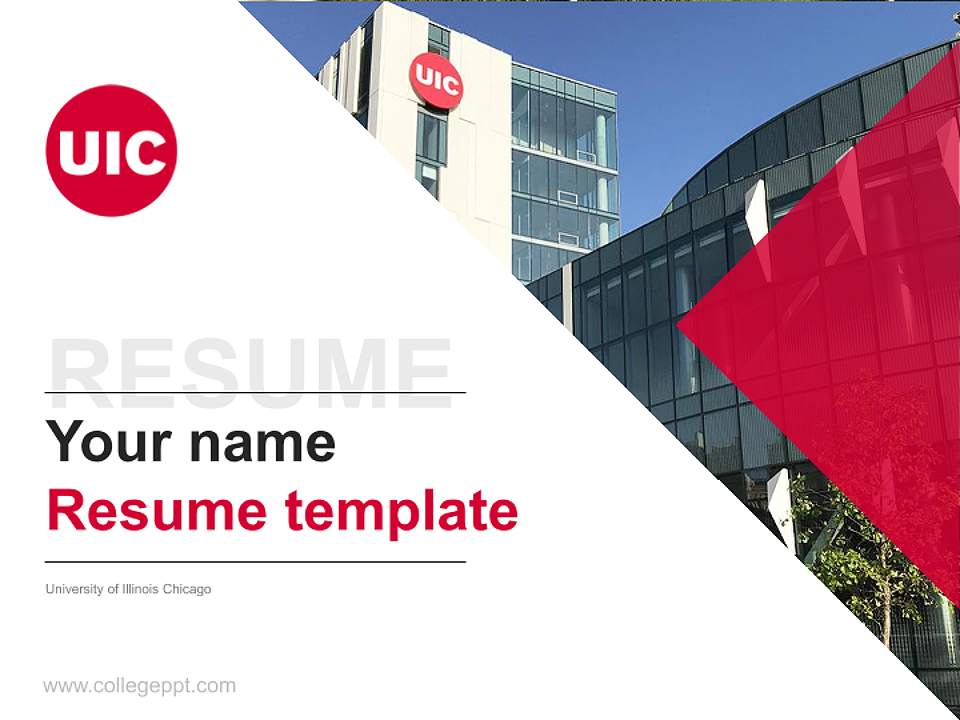 University of Illinois Chicago Resume PPT Template4:3 ratio PPT effect preview image5