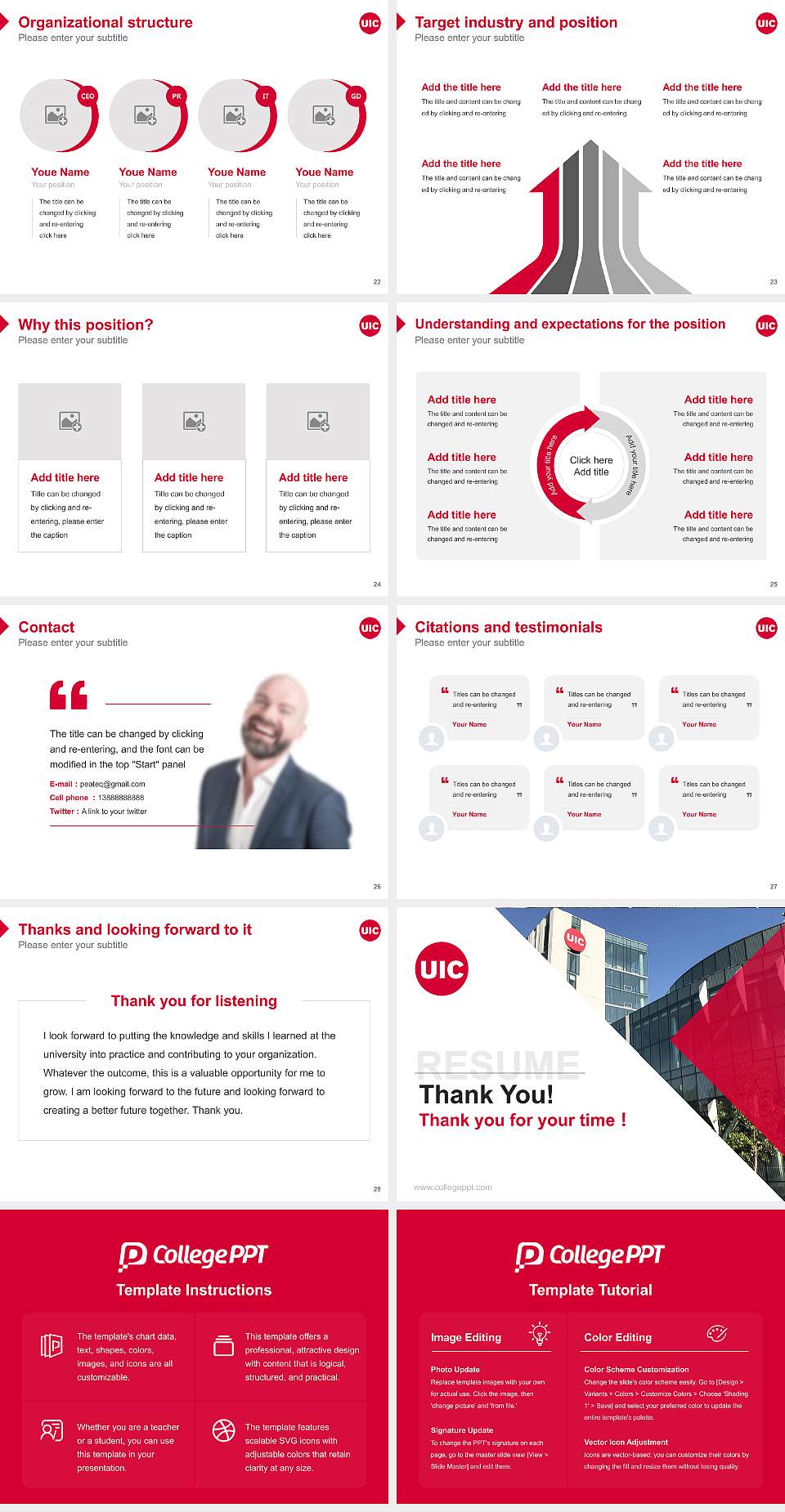 University of Illinois Chicago Resume PPT Template4:3 ratio PPT effect preview image4