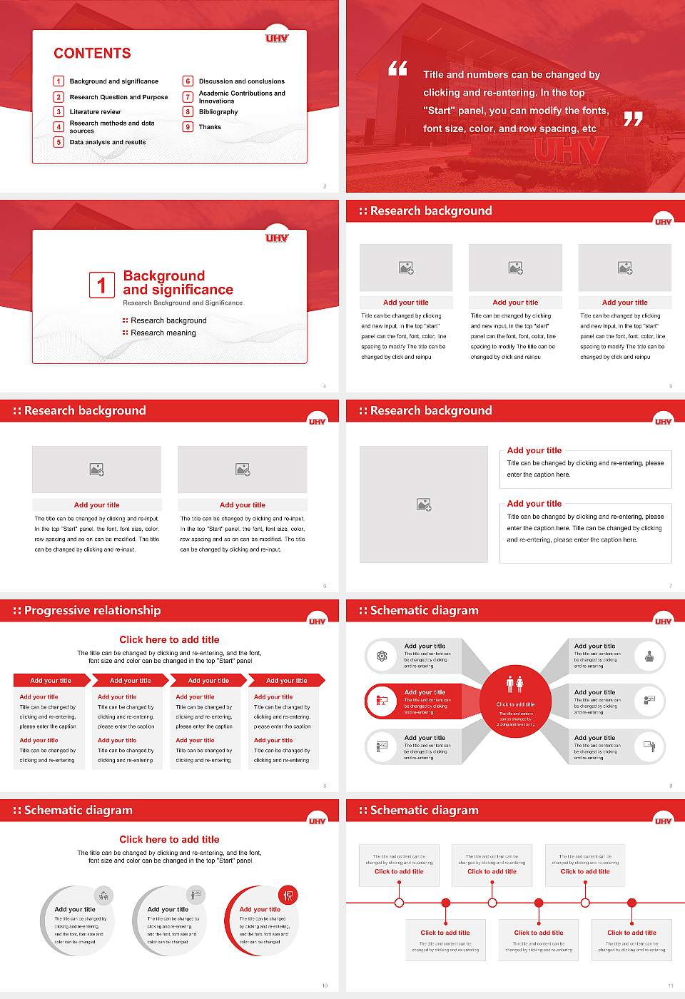 University of Houston-Victoria Graduation Thesis Defense PPT Template16:9 ratio PPT effect preview image2