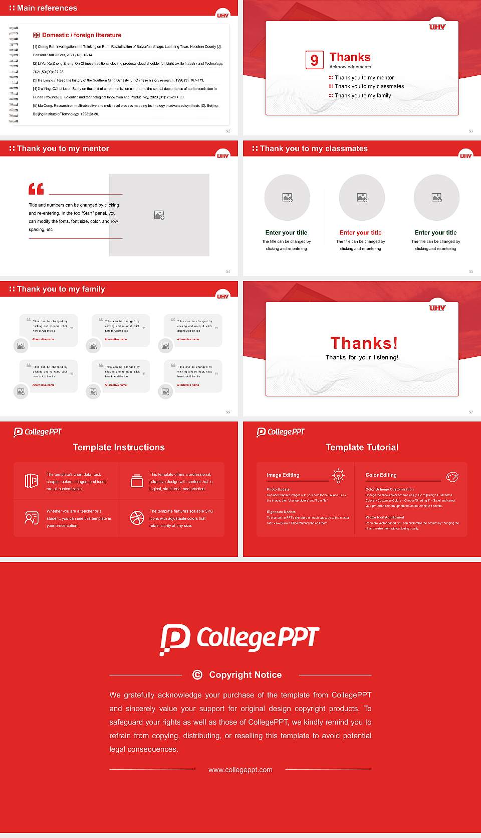 University of Houston-Victoria Graduation Thesis Defense PPT Template16:9 ratio PPT effect preview image7