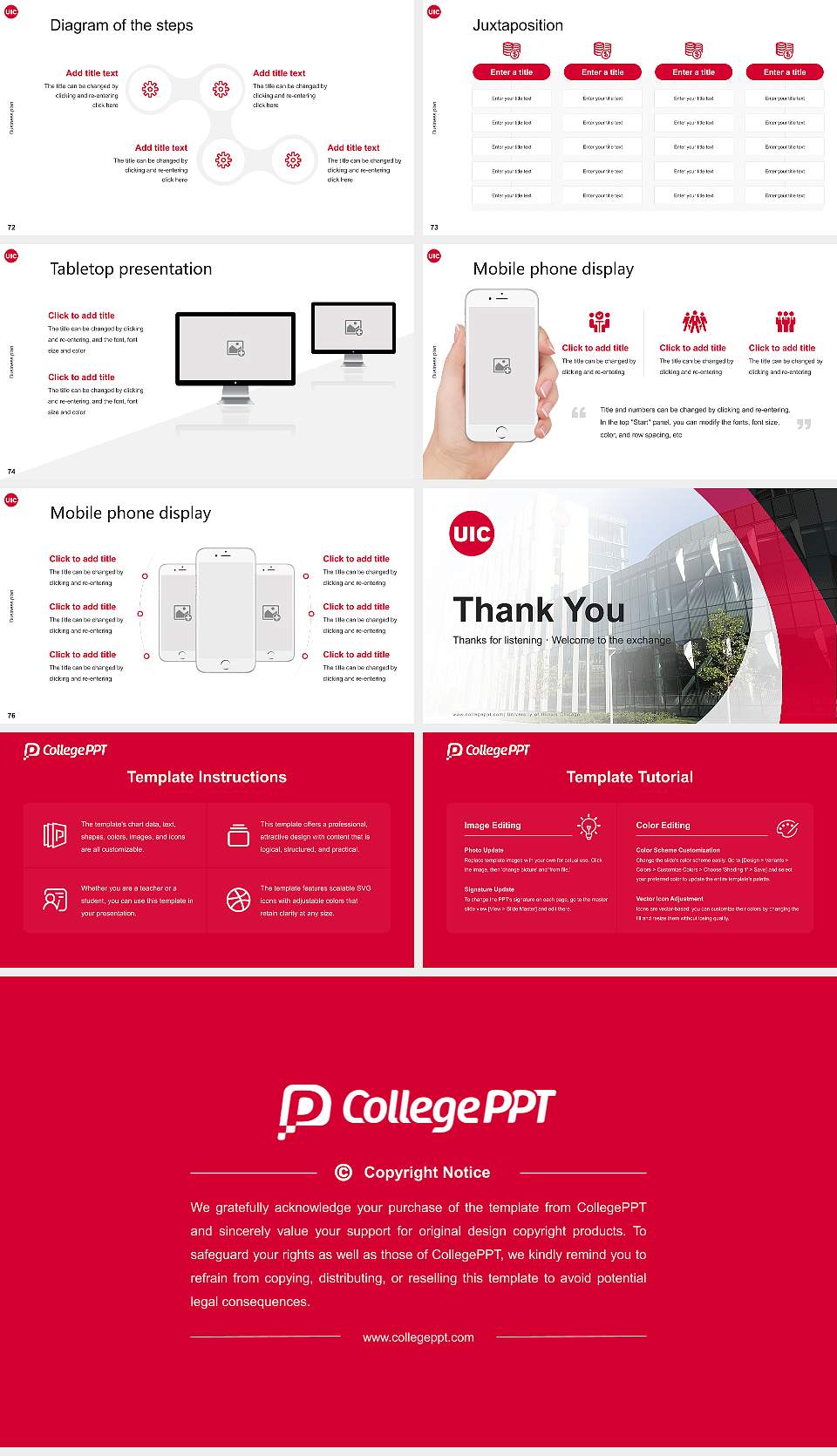 University of Illinois Chicago Competition/Entrepreneurship Contest PPT Template16:9 ratio PPT effect preview image9