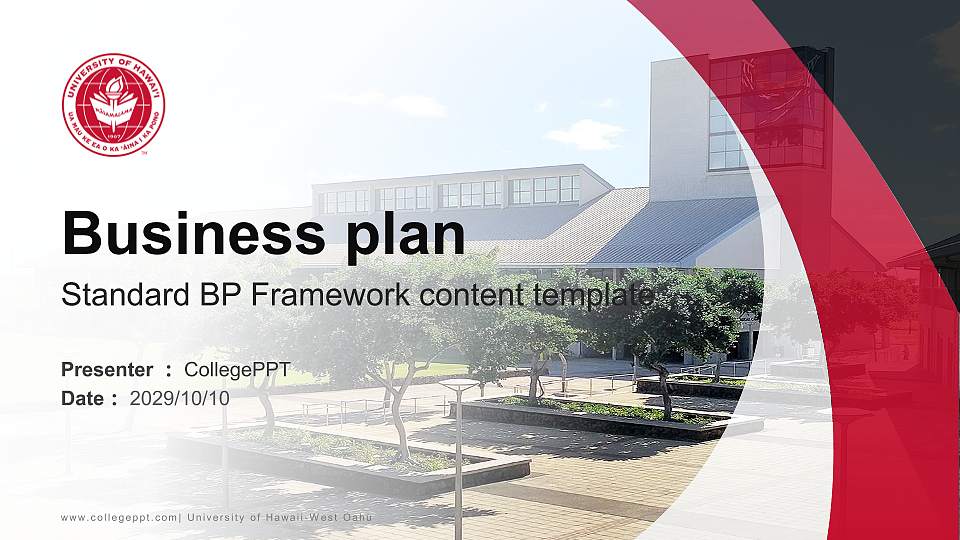 University of Hawaii-West Oahu Competition/Entrepreneurship Contest PPT Template16:9 ratio PPT effect preview image