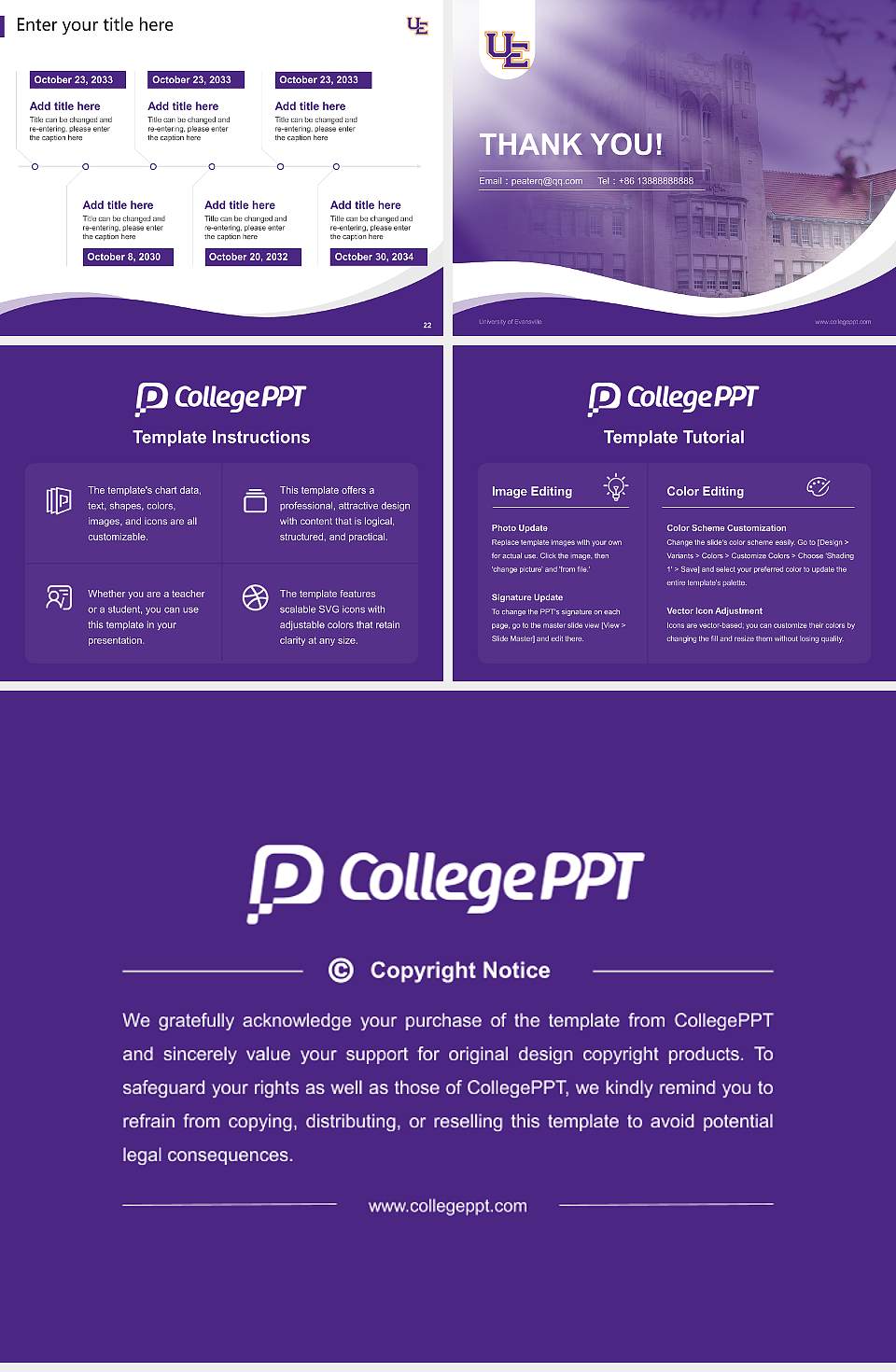 University of Evansville Lecture Sharing and Networking Event PPT Template4:3 ratio PPT effect preview image4