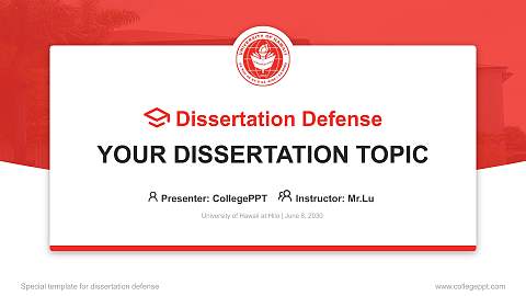 University of Hawaii at Hilo Graduation Thesis Defense PPT Template